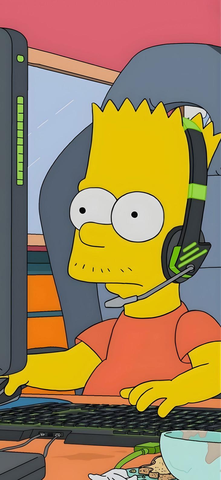 Download The Simpsons Teenager Bart Playing Video Games