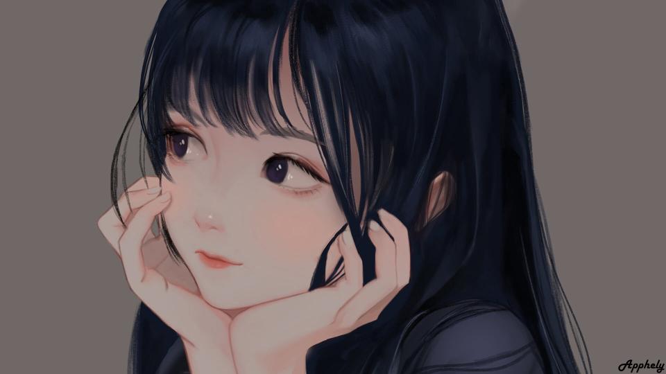 Download anime girls black hair