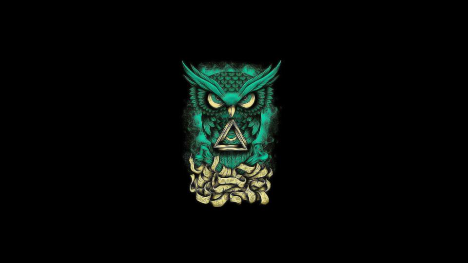 Download blue owl illustration minimalism