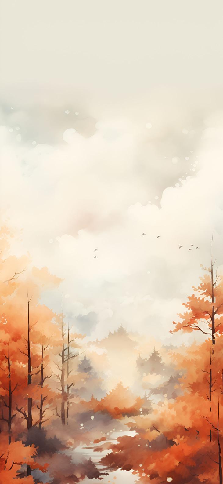 Download Aesthetic Fall Tree Watercolor