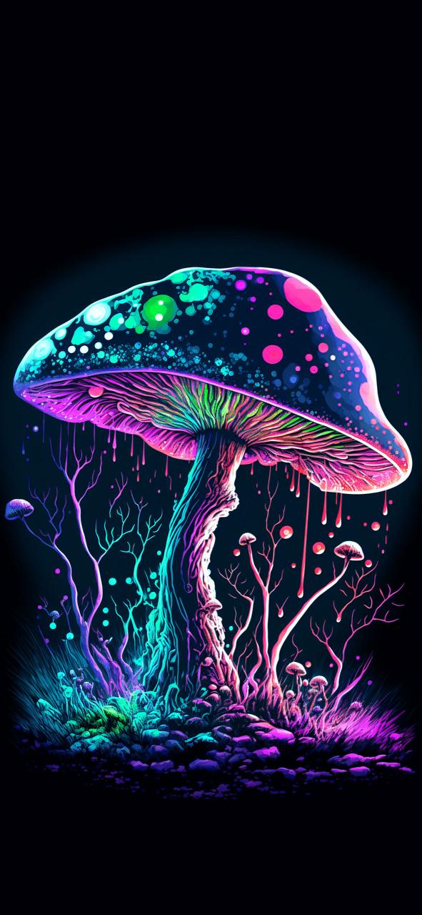 Download Trippy Mushroom Black 2