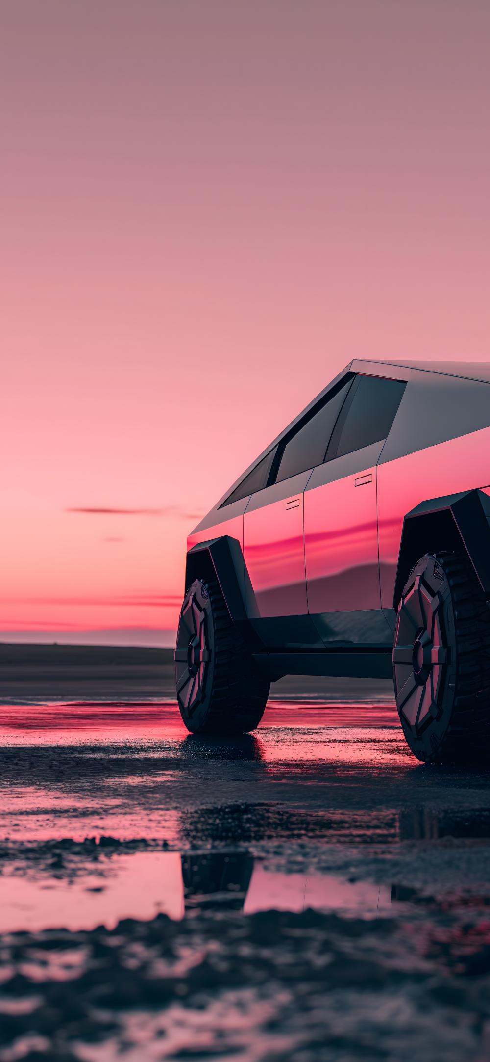 Download Tesla Cybertruck Sunset