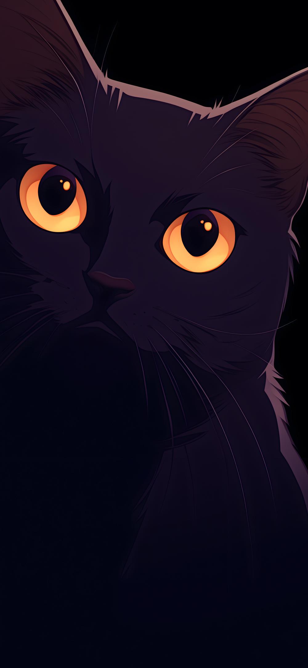 Download Black Cat Glowing Eyes