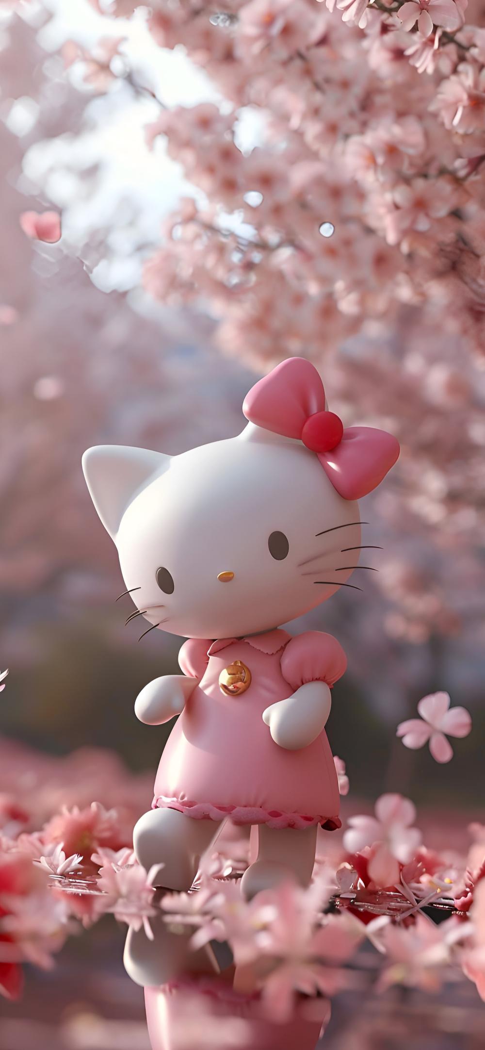 Download Hello Kitty Under Pink Sakura Cherry Blossom