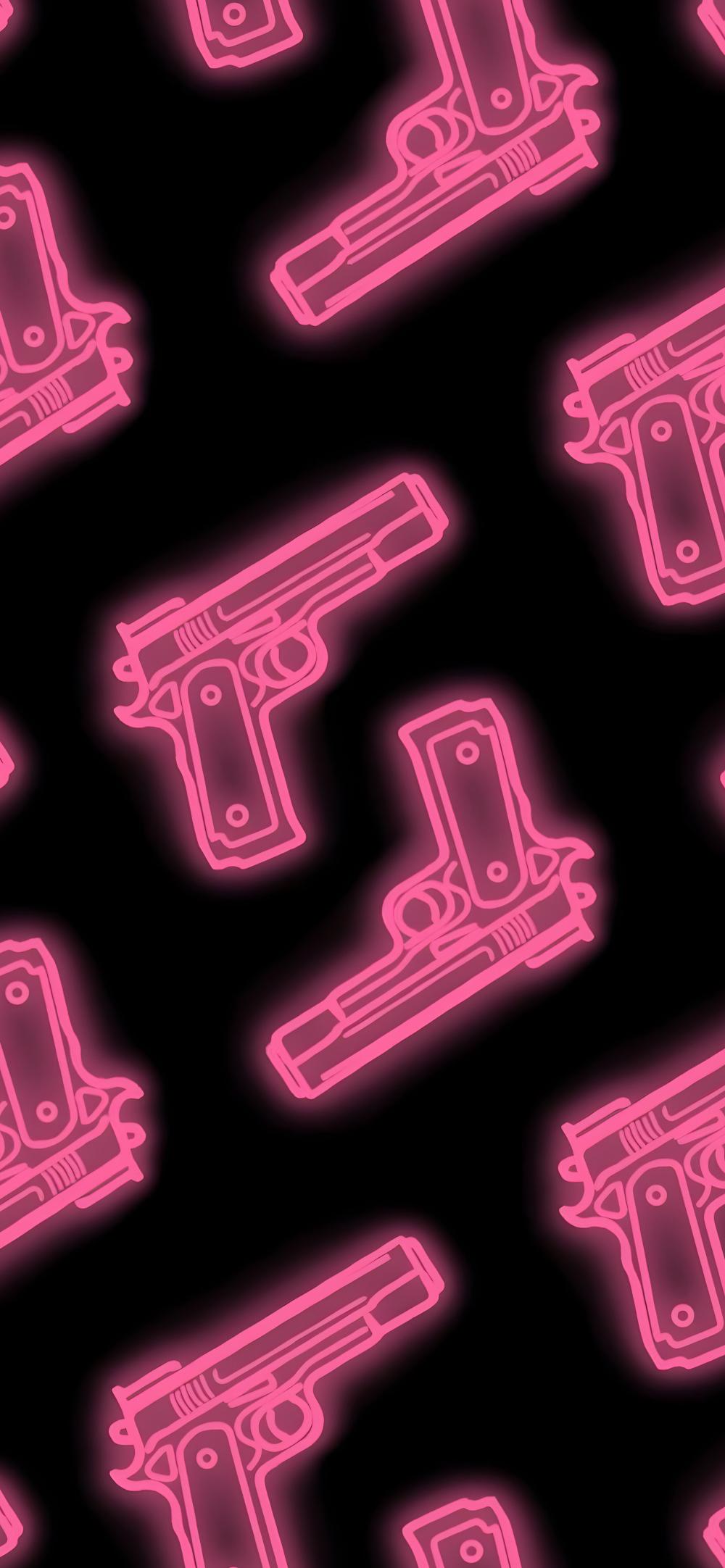 Download Neon Pink Gun Pattern