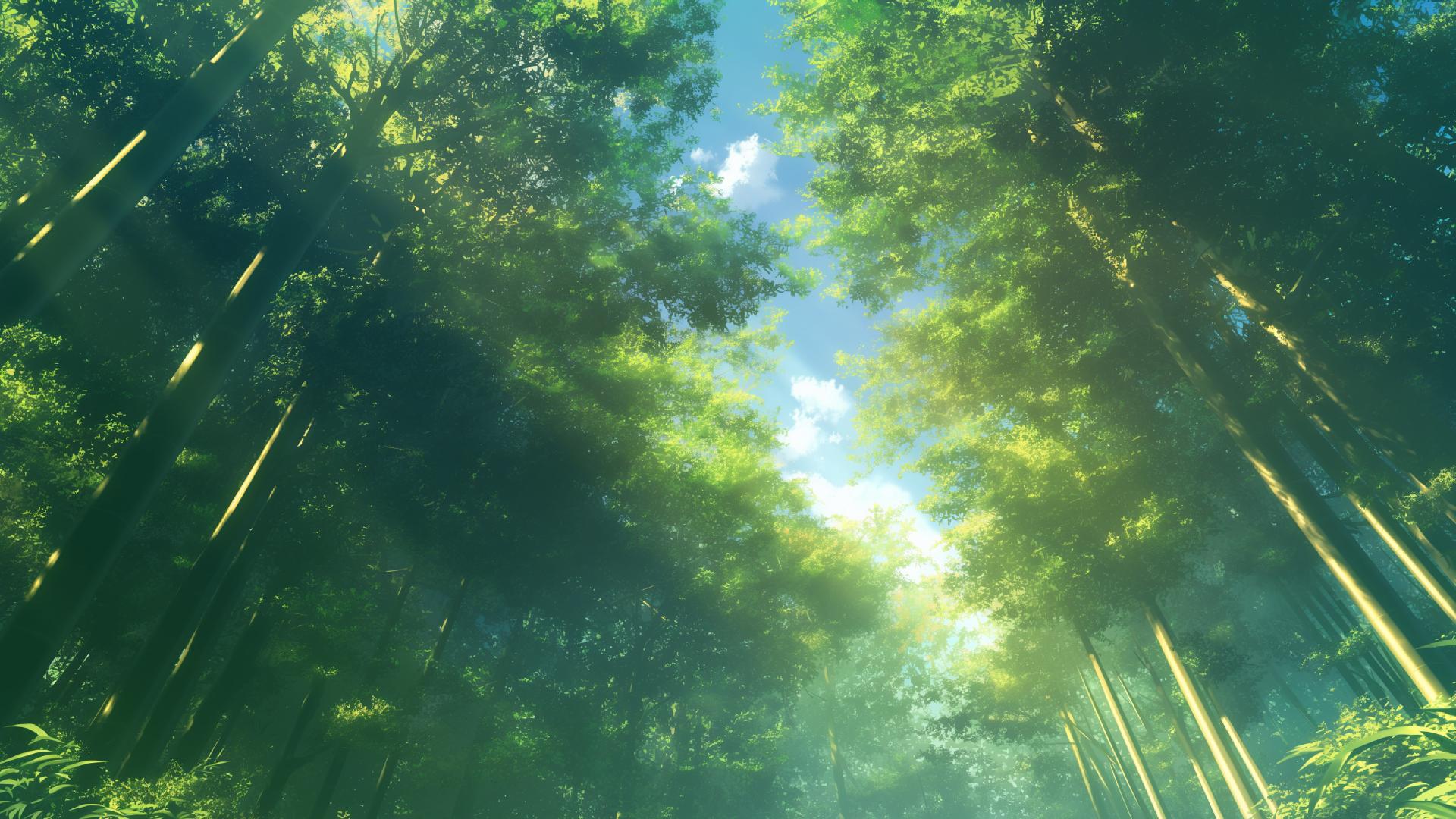 Download Serene Forest Upward View Desktop Wallpaper