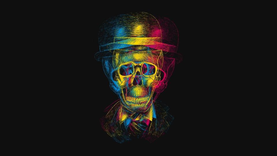 Download skull colorful hat fantasy