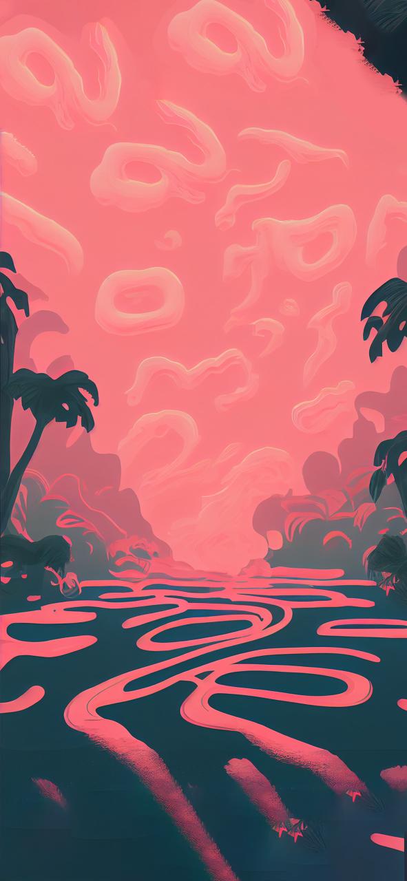 Download River Flow Aesthetic Pink