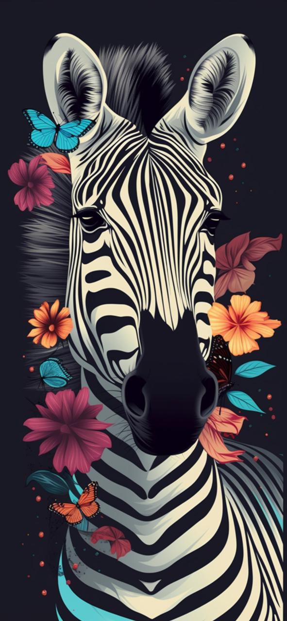 Download Zebra Flowers Art