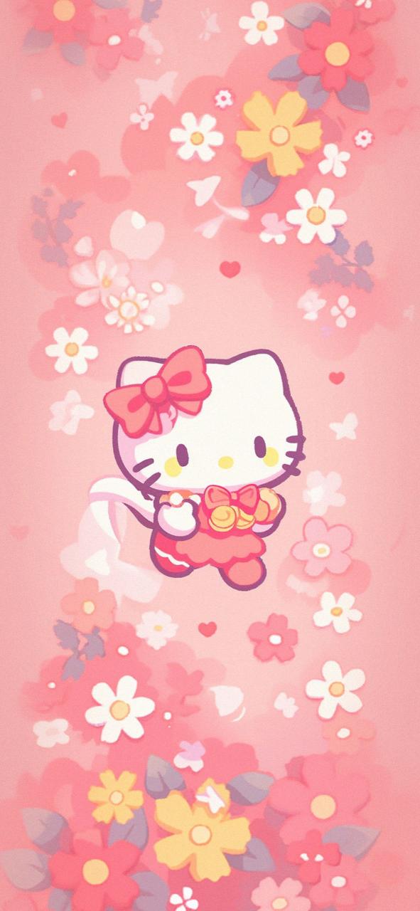 Download Hello Kitty Flowers Pastel