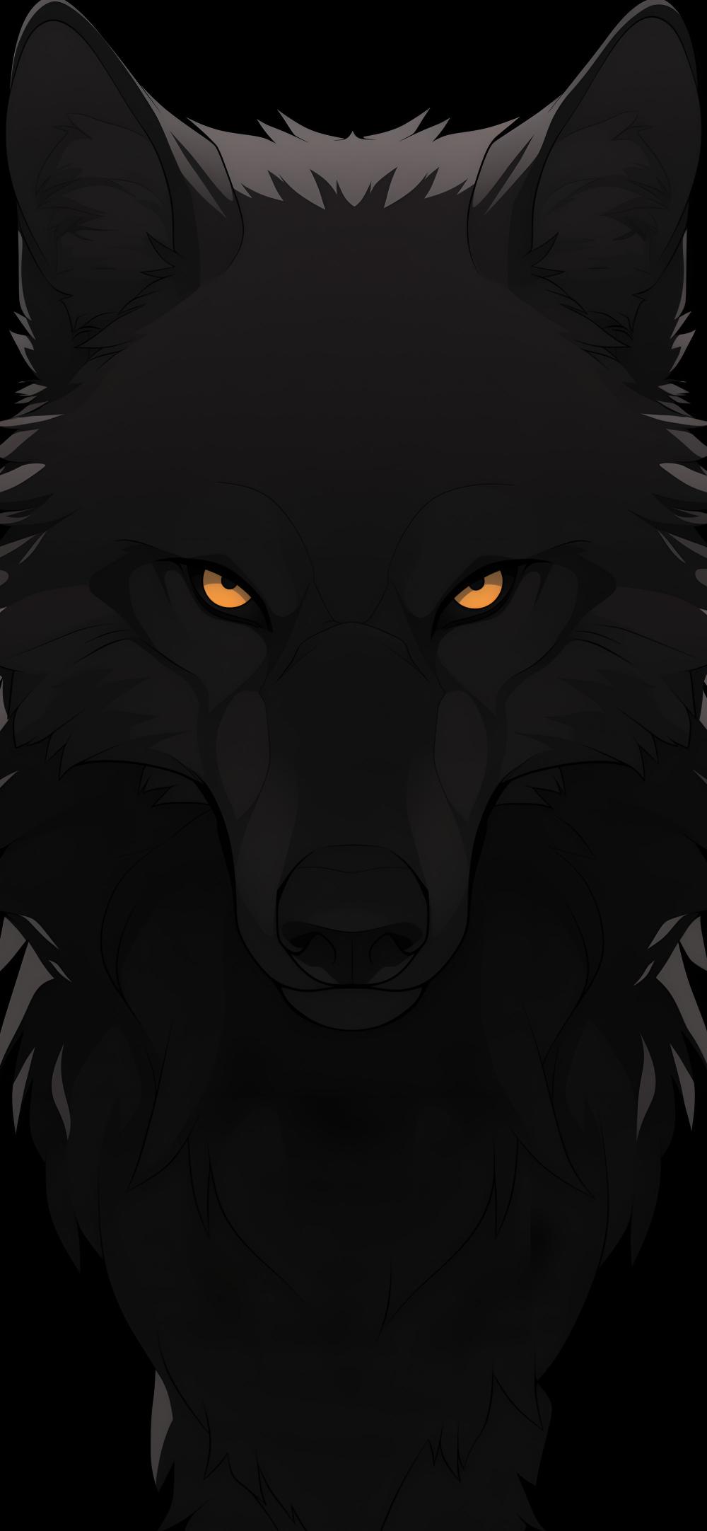 Download Black Wolf Glowing Eyes Wallpaper