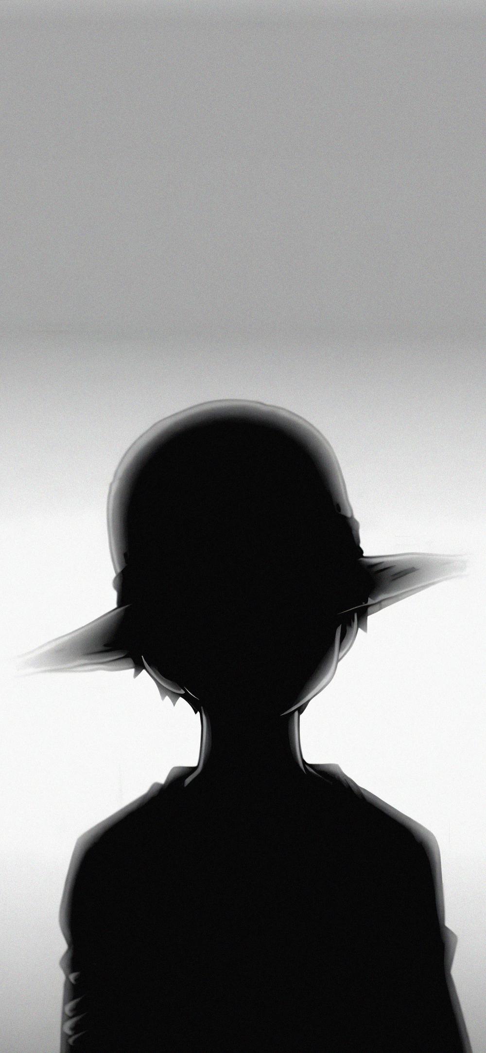 Download Monkey D Luffy Silhouette Grey