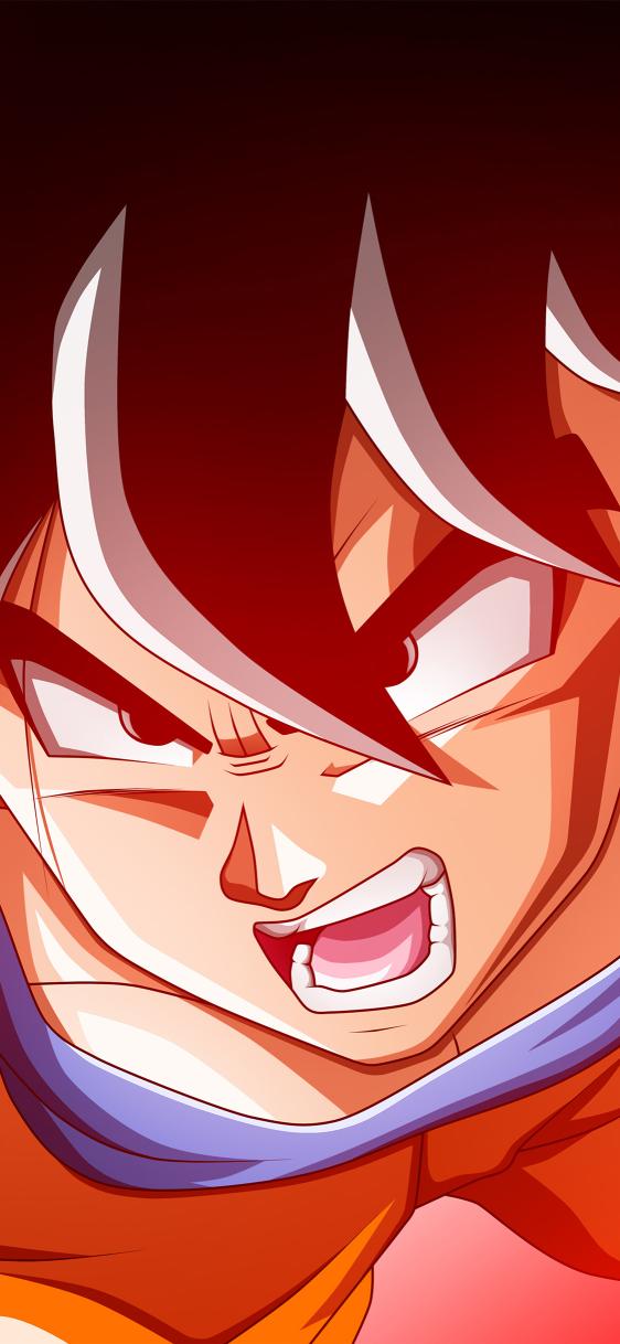 Download Goku Cheek Lip Smile Wallpaper