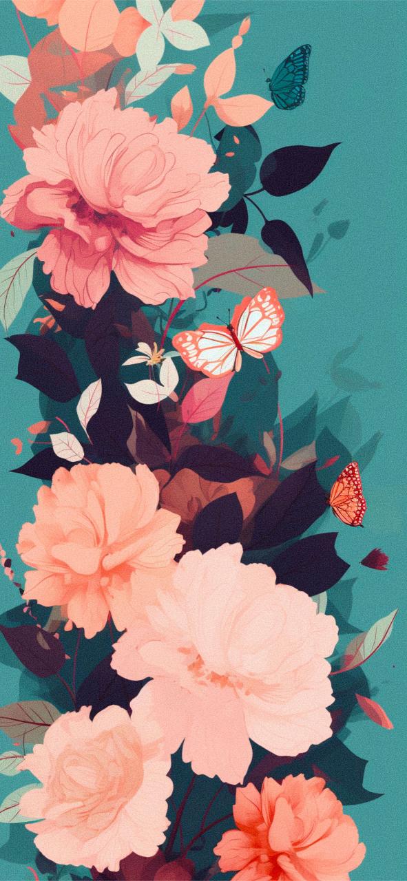 Download Preppy Flowers And Butterflies