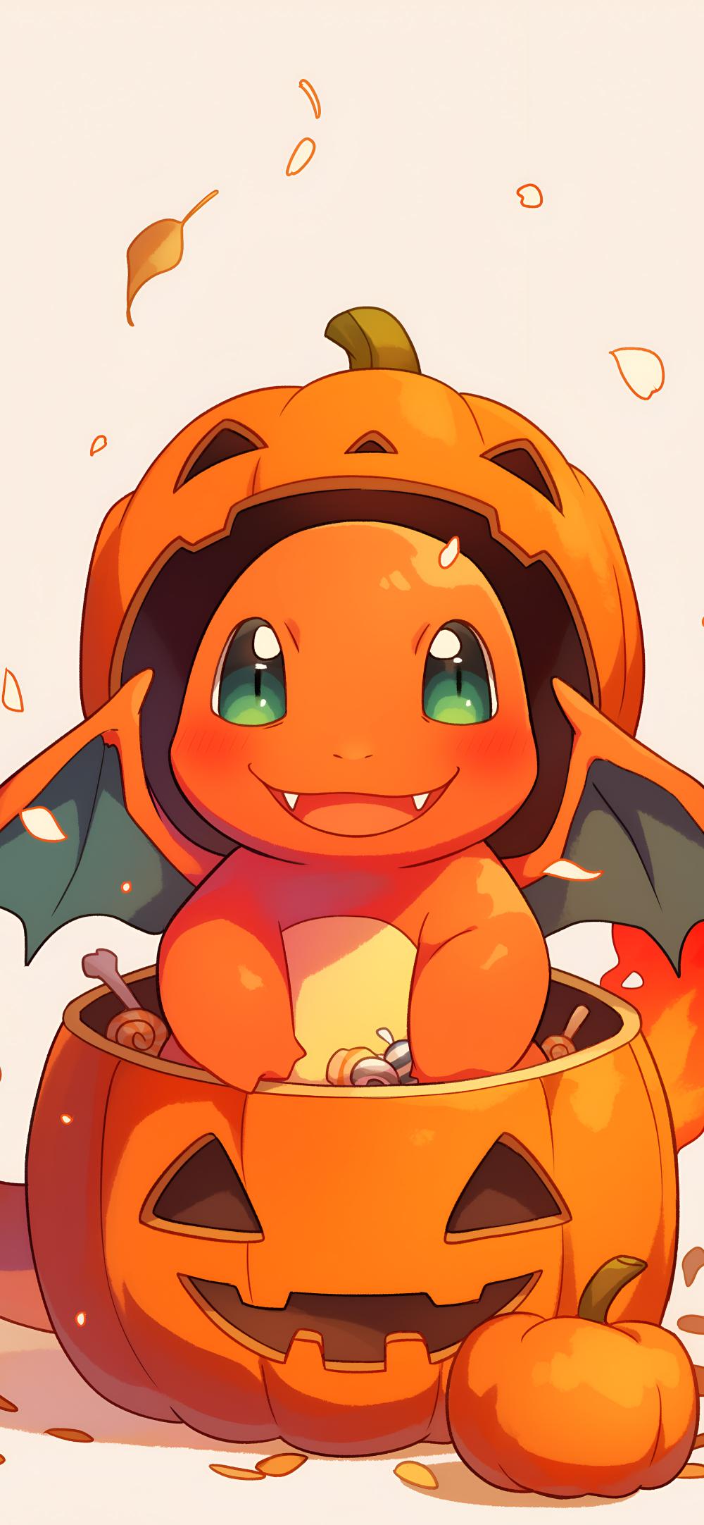 Download Baby Dragon In Pumpkin Halloween