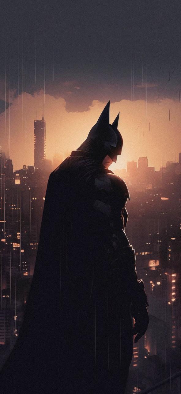 Download Batman And Sunset At Gotham City