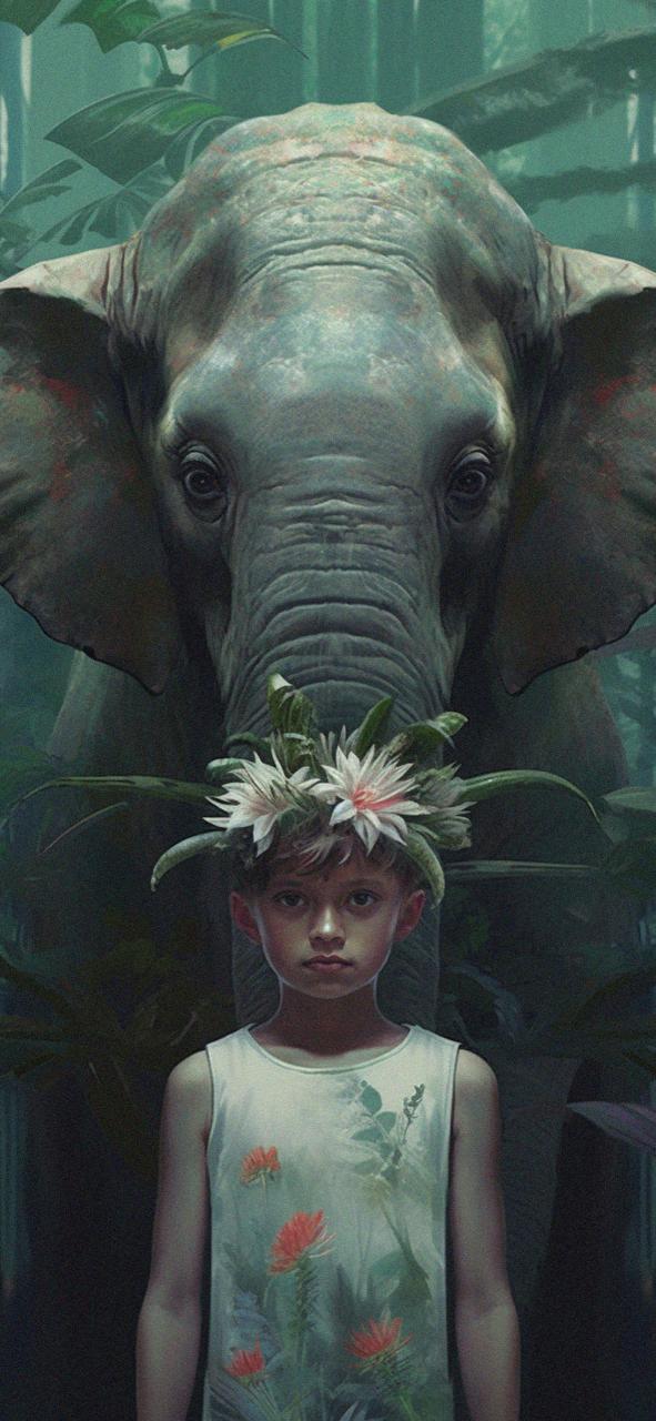 Download Girl Elephant Green