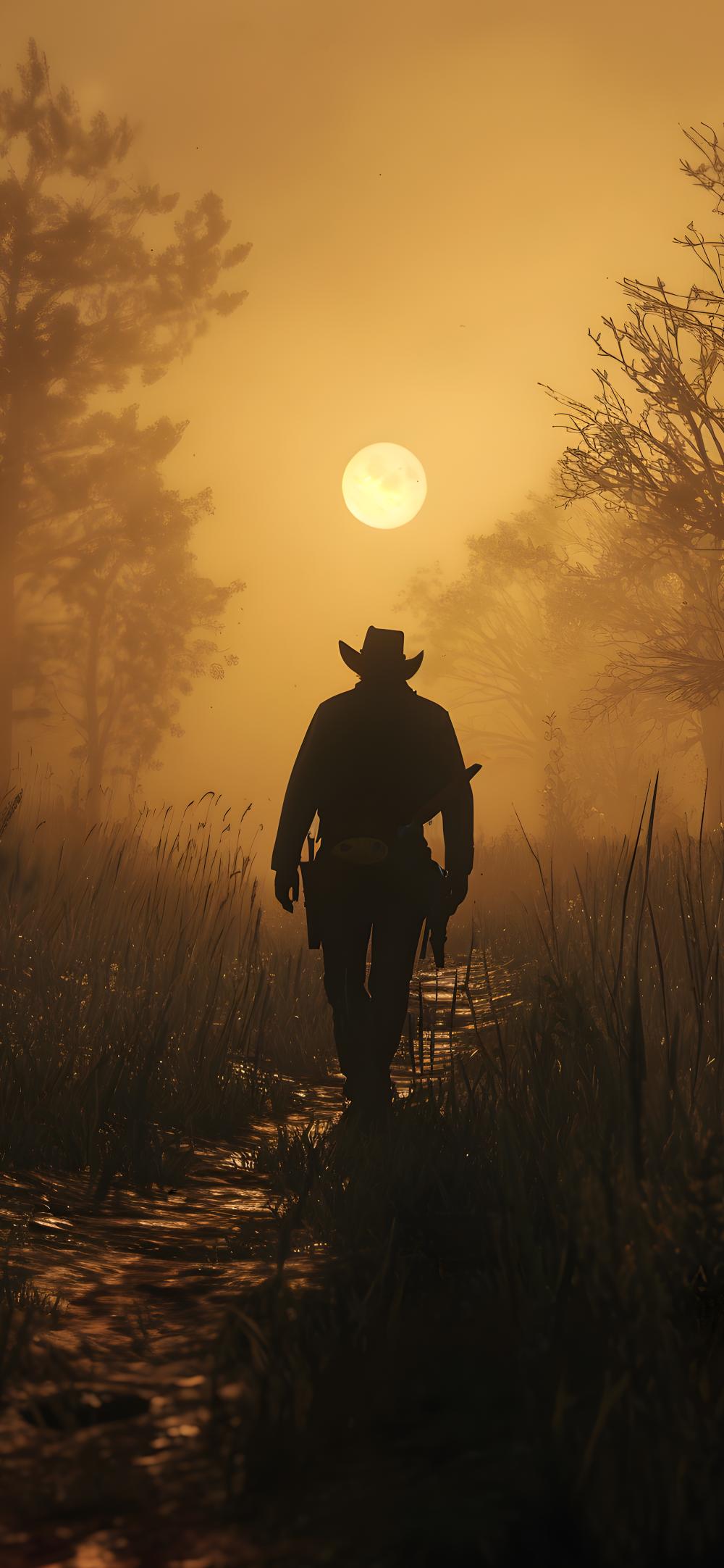 Download Silhouette Cowboy Dusk