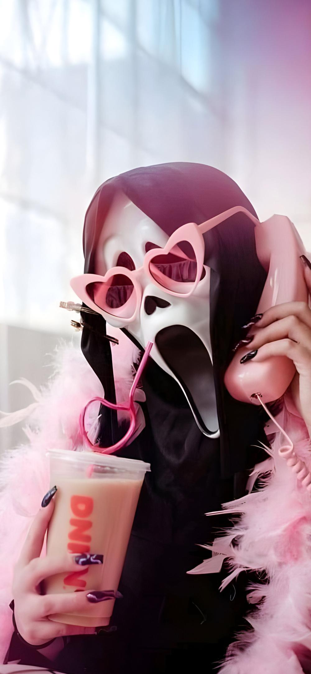 Download Scream Ghostface Pink Aesthetic Vibes