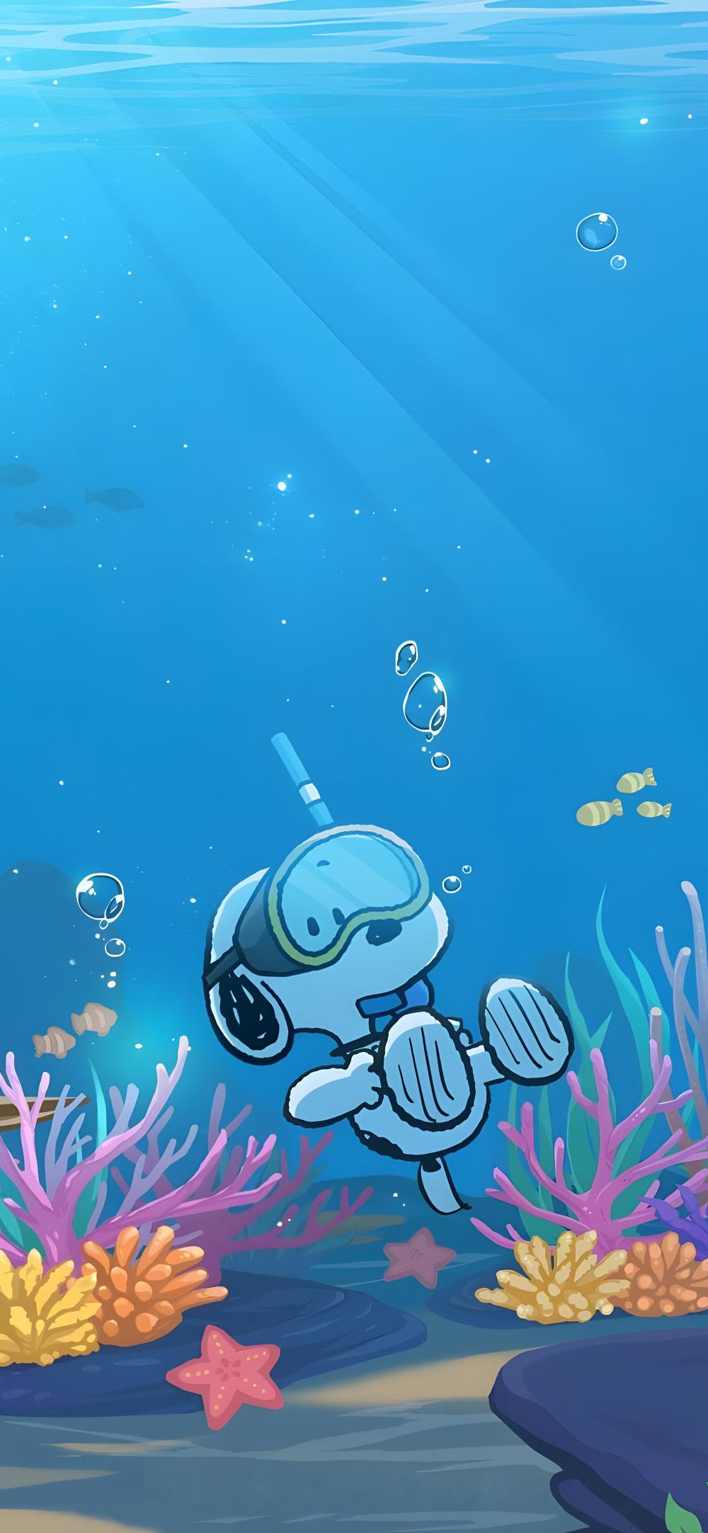 Download Snoopy Scuba Diving Underwater