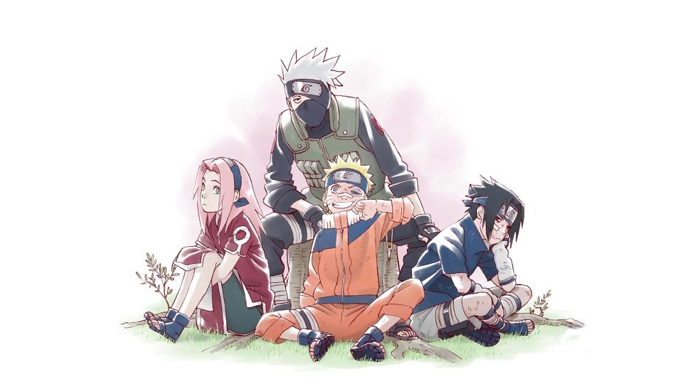 Download Naruto sitting beside four