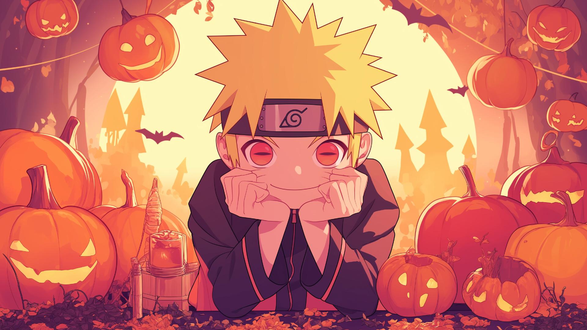 Download Halloween Cute Naruto Pumpkins Desktop Wallpaper