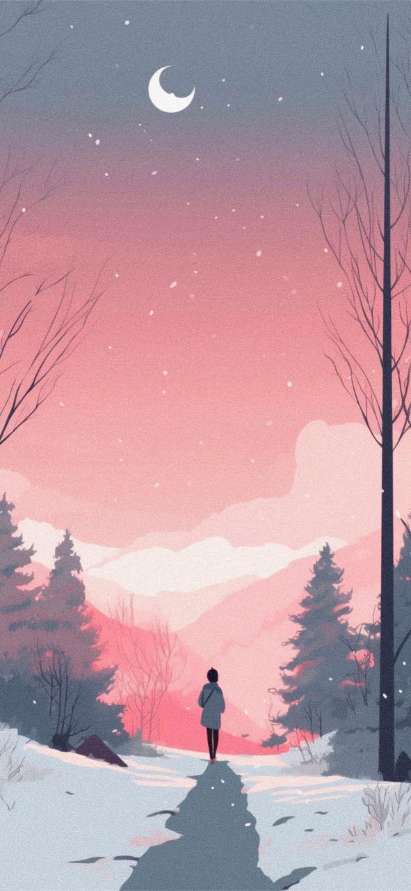 Download Winter Sunset Walk Aesthetic