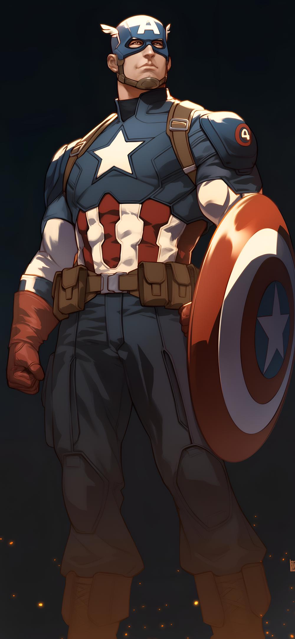 Download Heroic Captain America Art