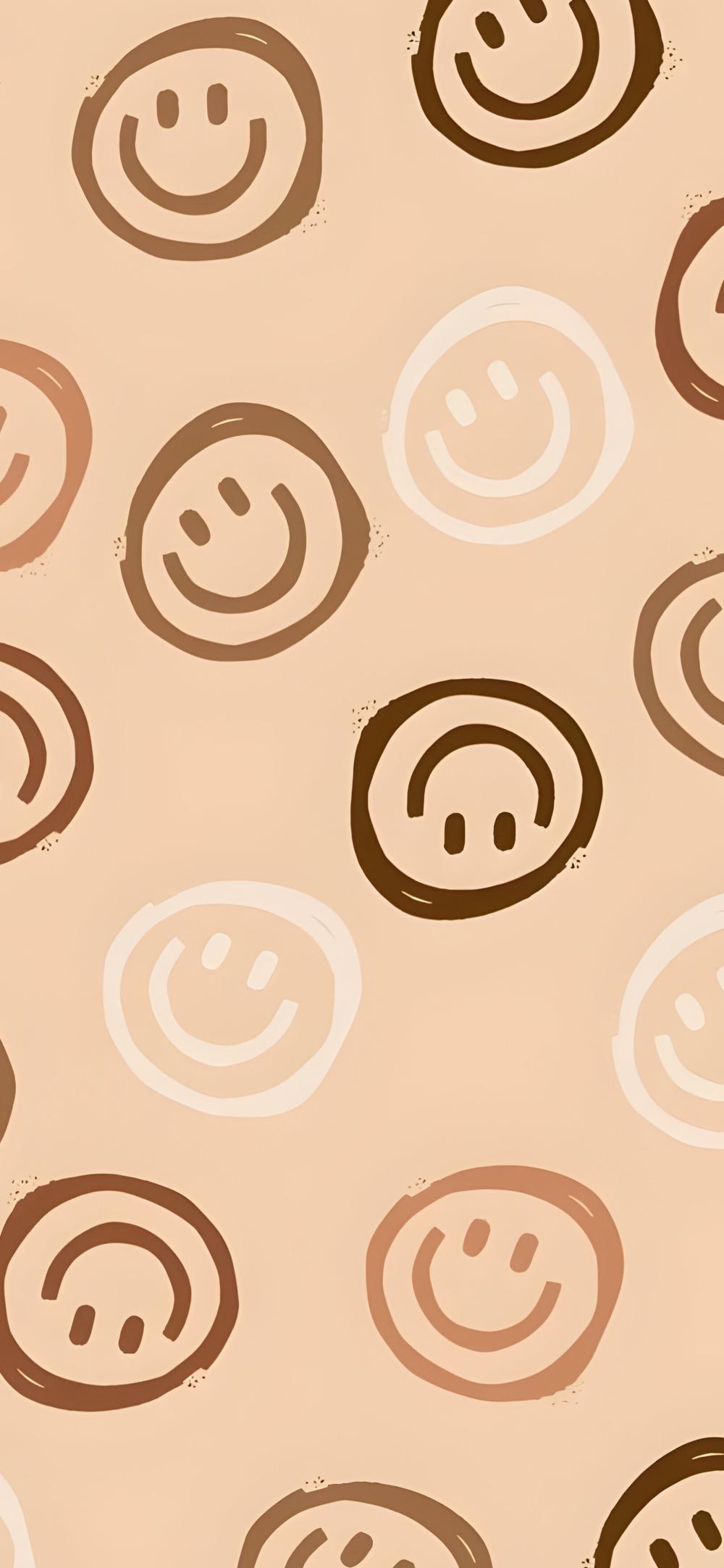 Download Cute Smiley Pattern Beige Brown