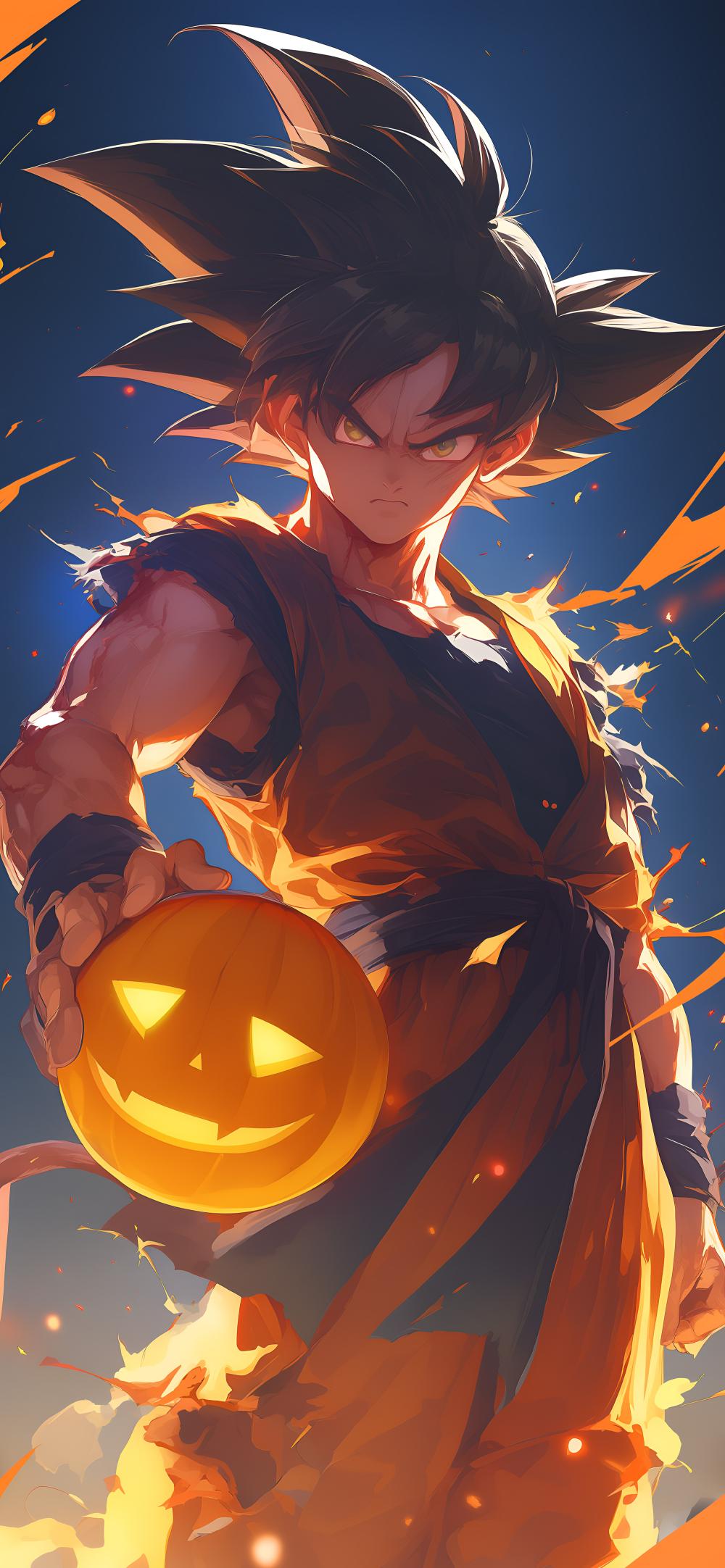 Download Goku With Pumpkin Halloween