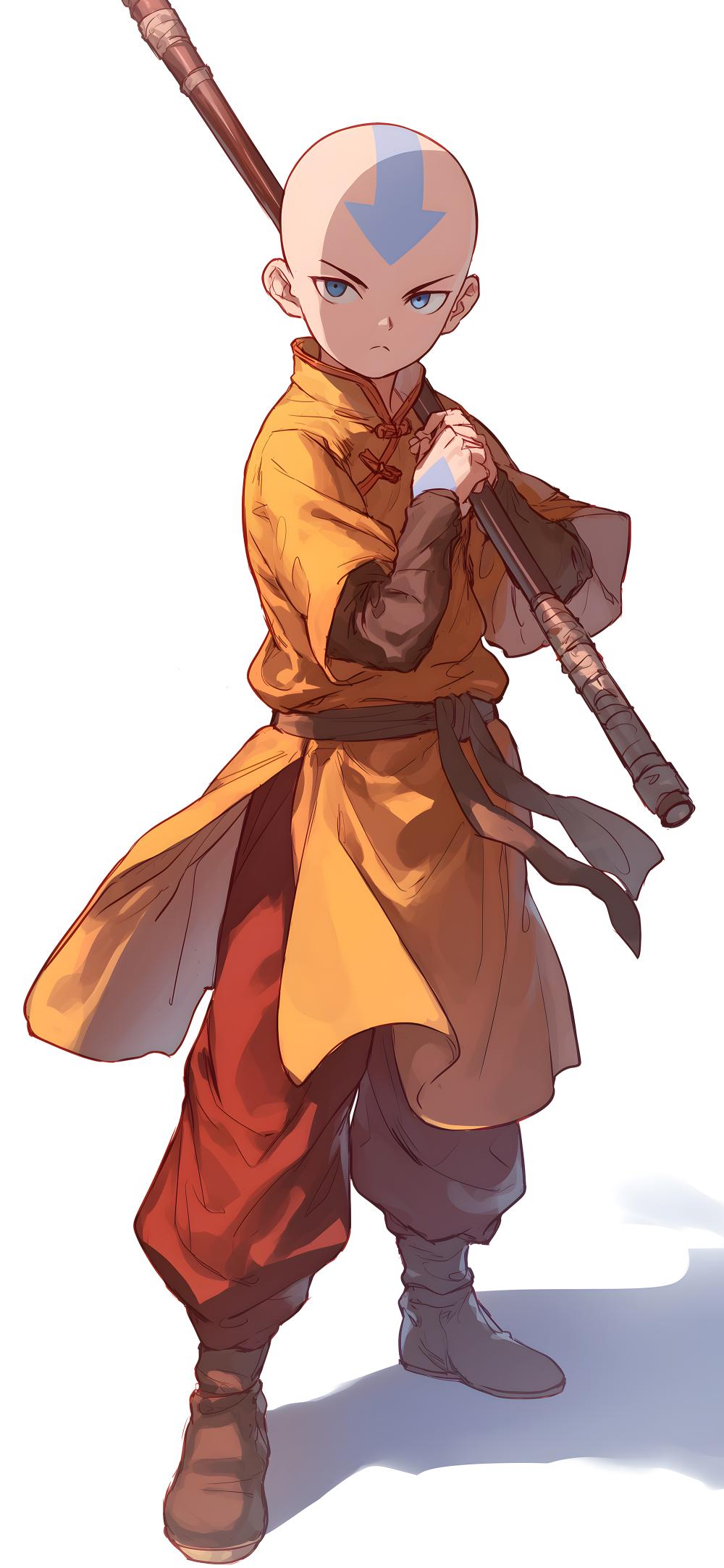 Download Avatar Aang Staff Pose