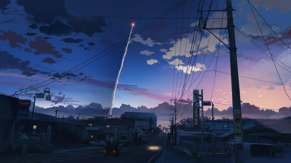 Download cityscape animation Makoto Shinkai