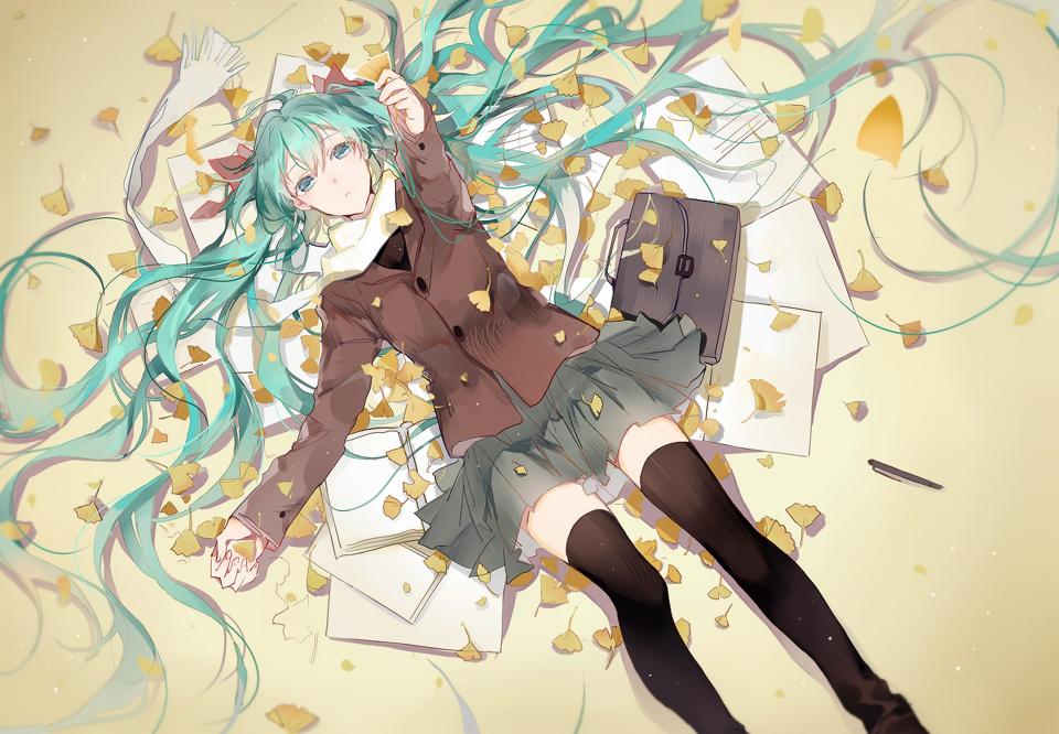 Download Green Haired Girl Character Wallpaper