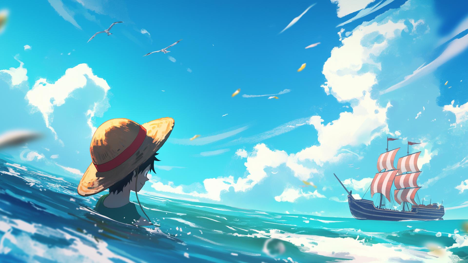 Download One Piece Luffy Ocean Adventure Desktop Wallpaper