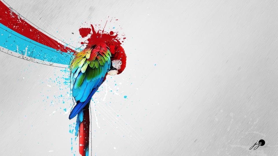 Download scarlet macaw painting artwork