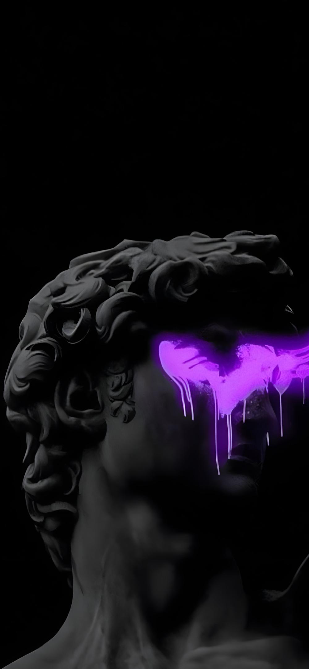 Download Dripping Purple Paint Statue