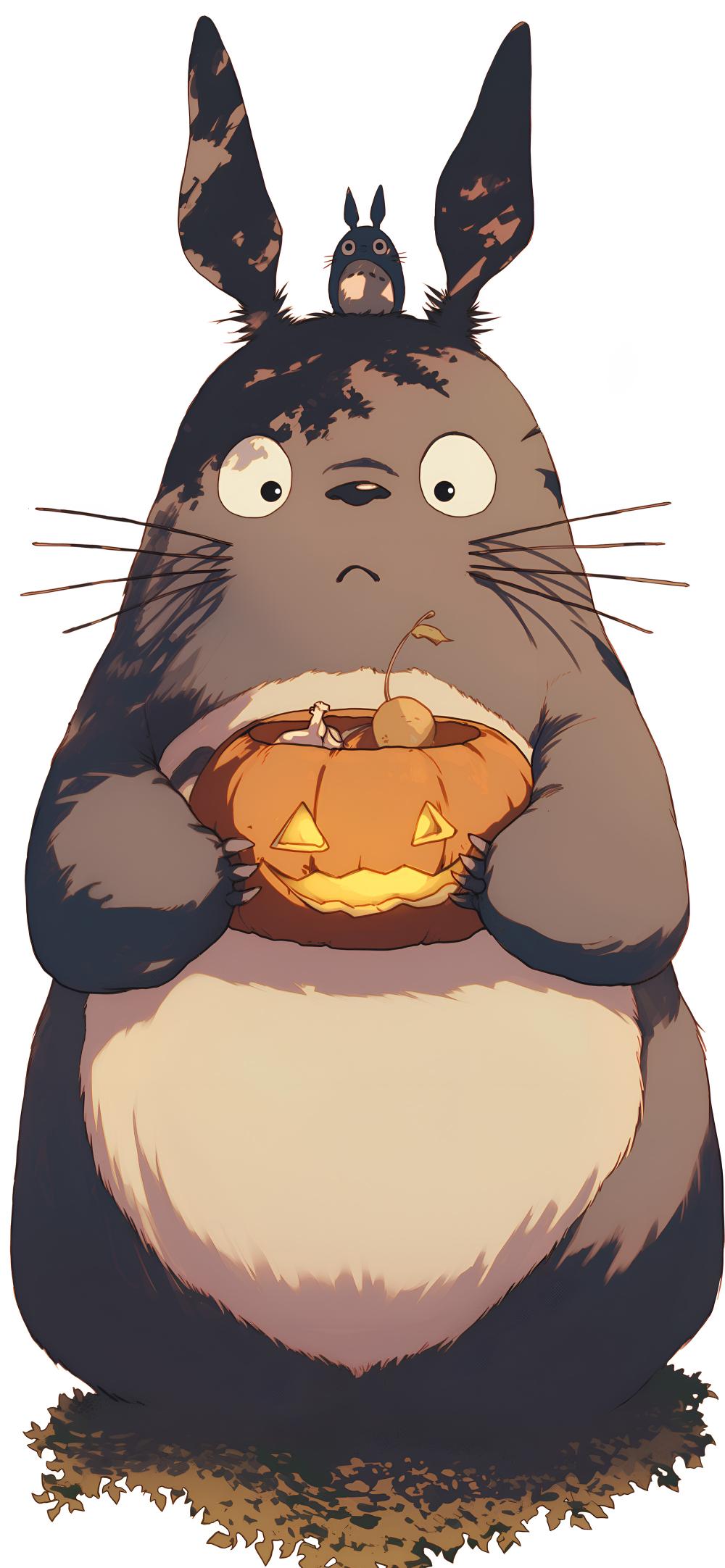 Download Totoro With Smiling Pumpkin Halloween