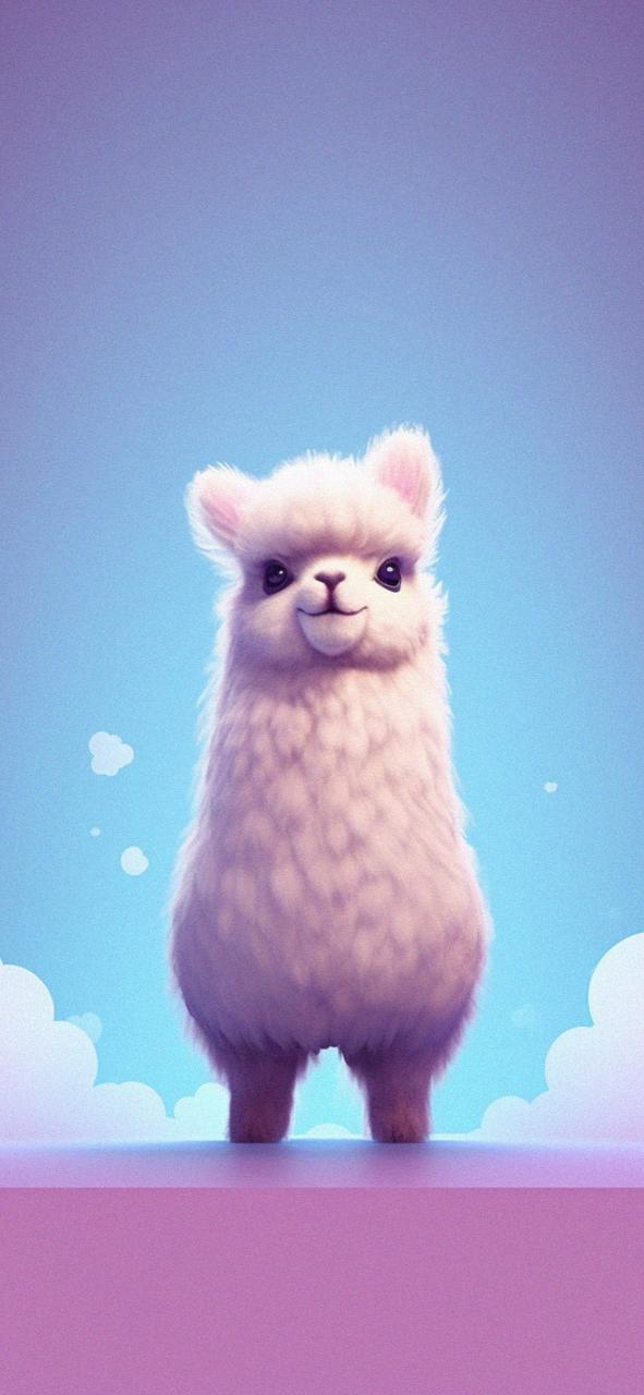 Download Cute Llama Blue Purple