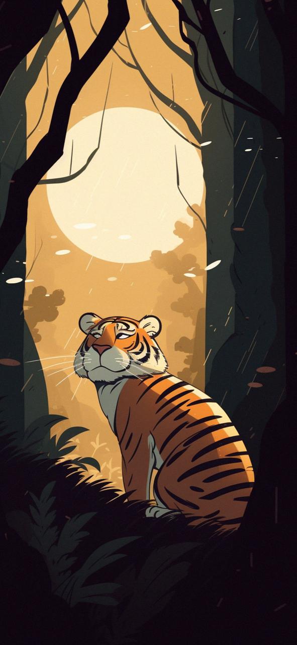 Download Funny Tiger In Forest Art