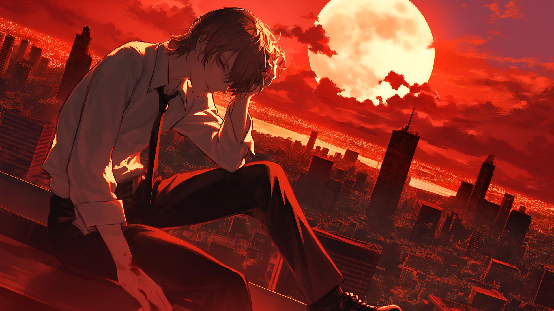 Download Light Yagami Bloody Cityscape Death Note