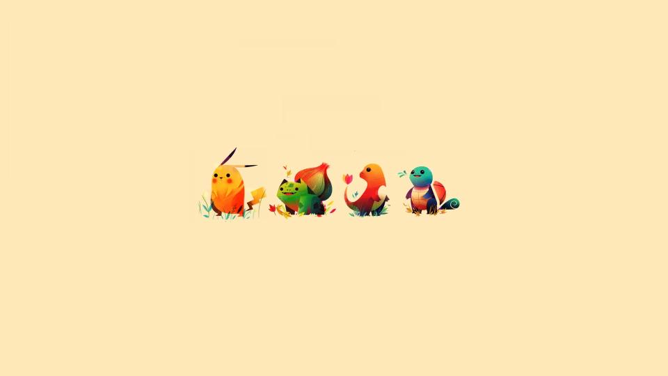 Download pokemon minimalistic bulbasaur pikachu