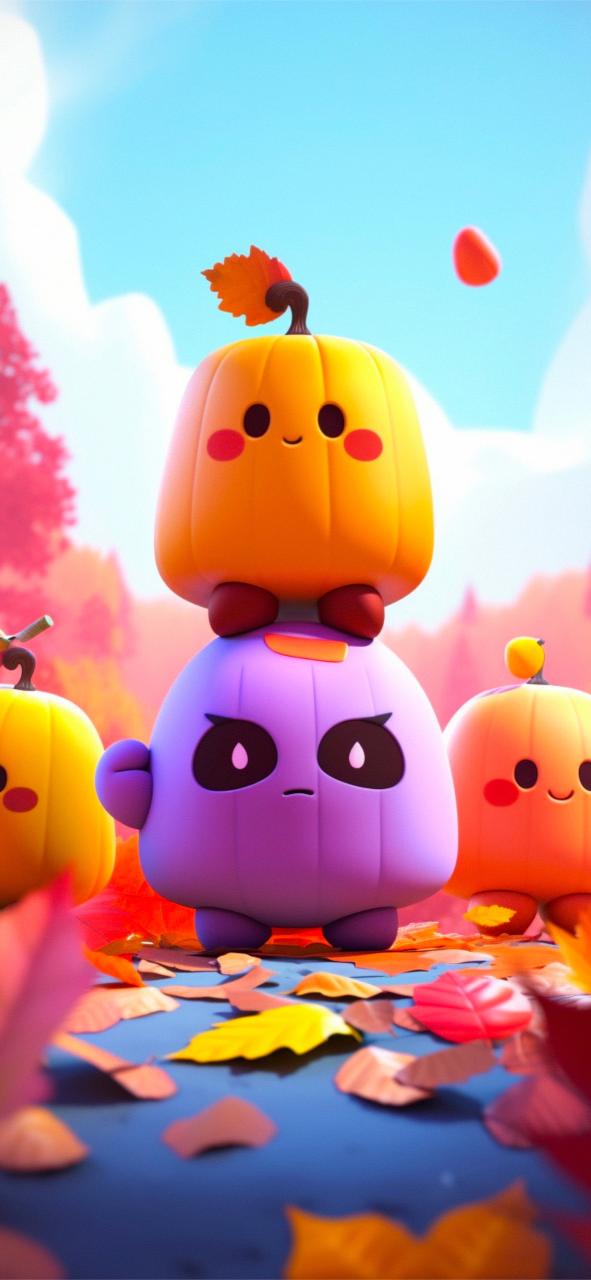 Download Cute Colorful Pumpkins