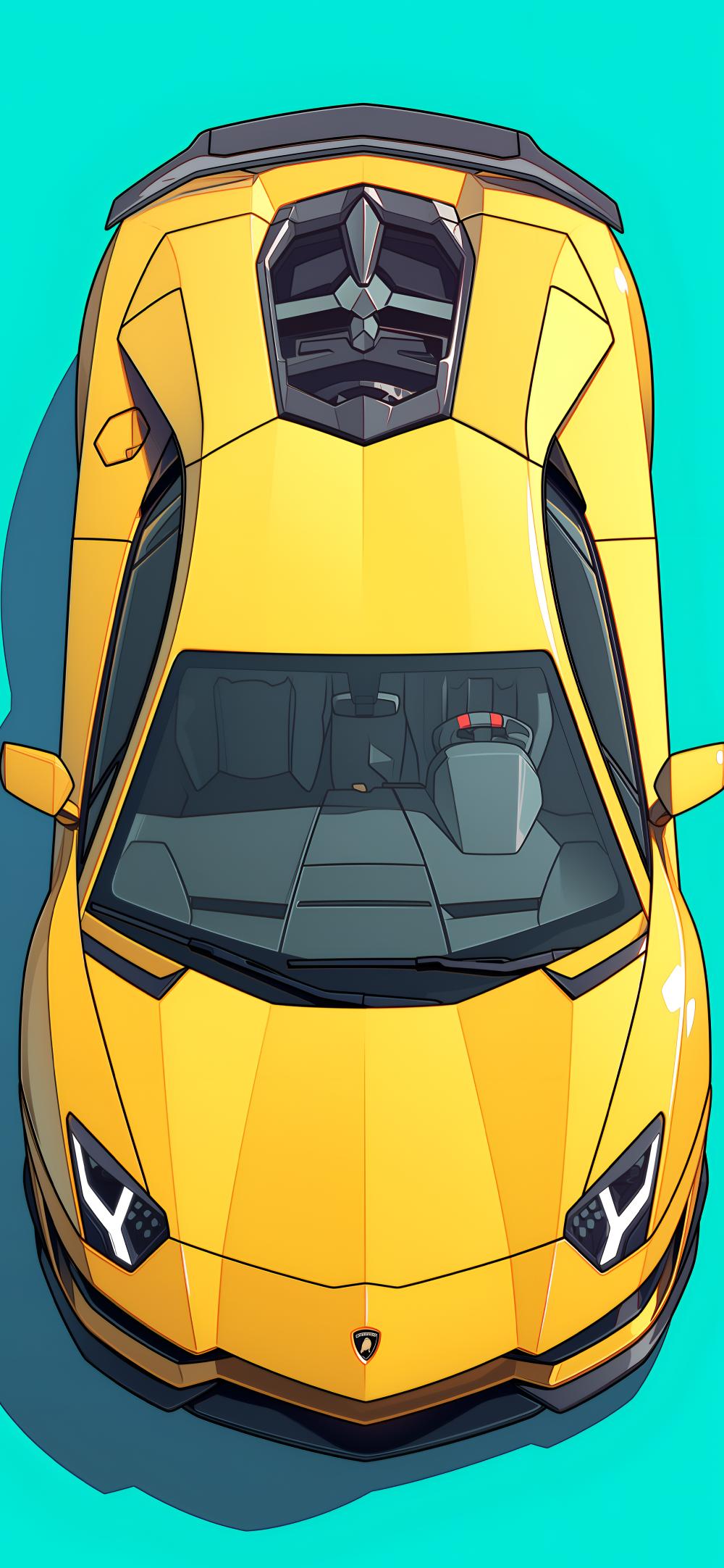 Download Yellow Lamborghini Top View 1