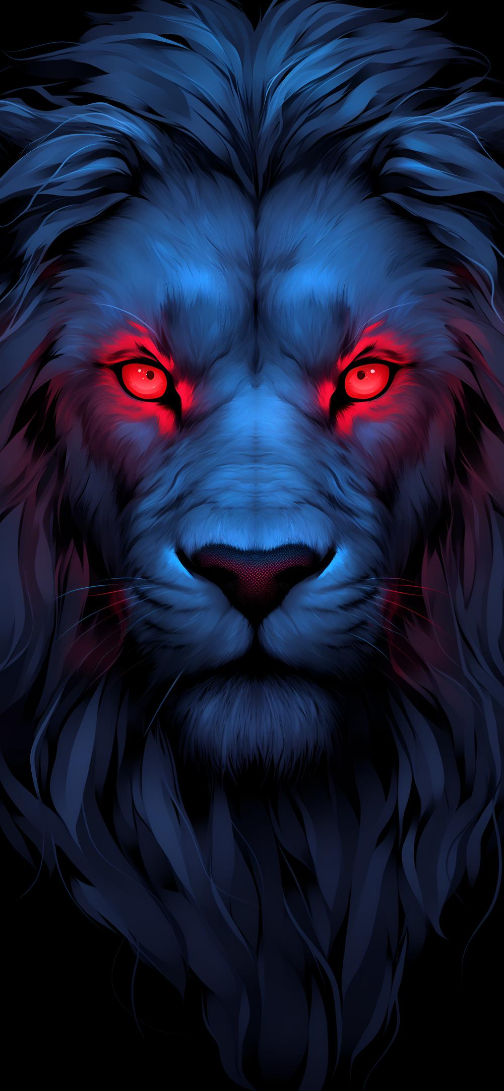 Download Majestic Lion Glowing Eyes