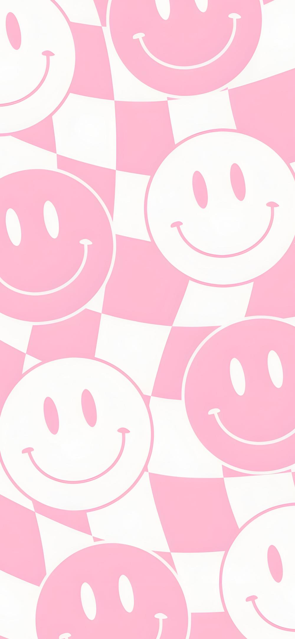 Download Retro Pink Smiley Pattern