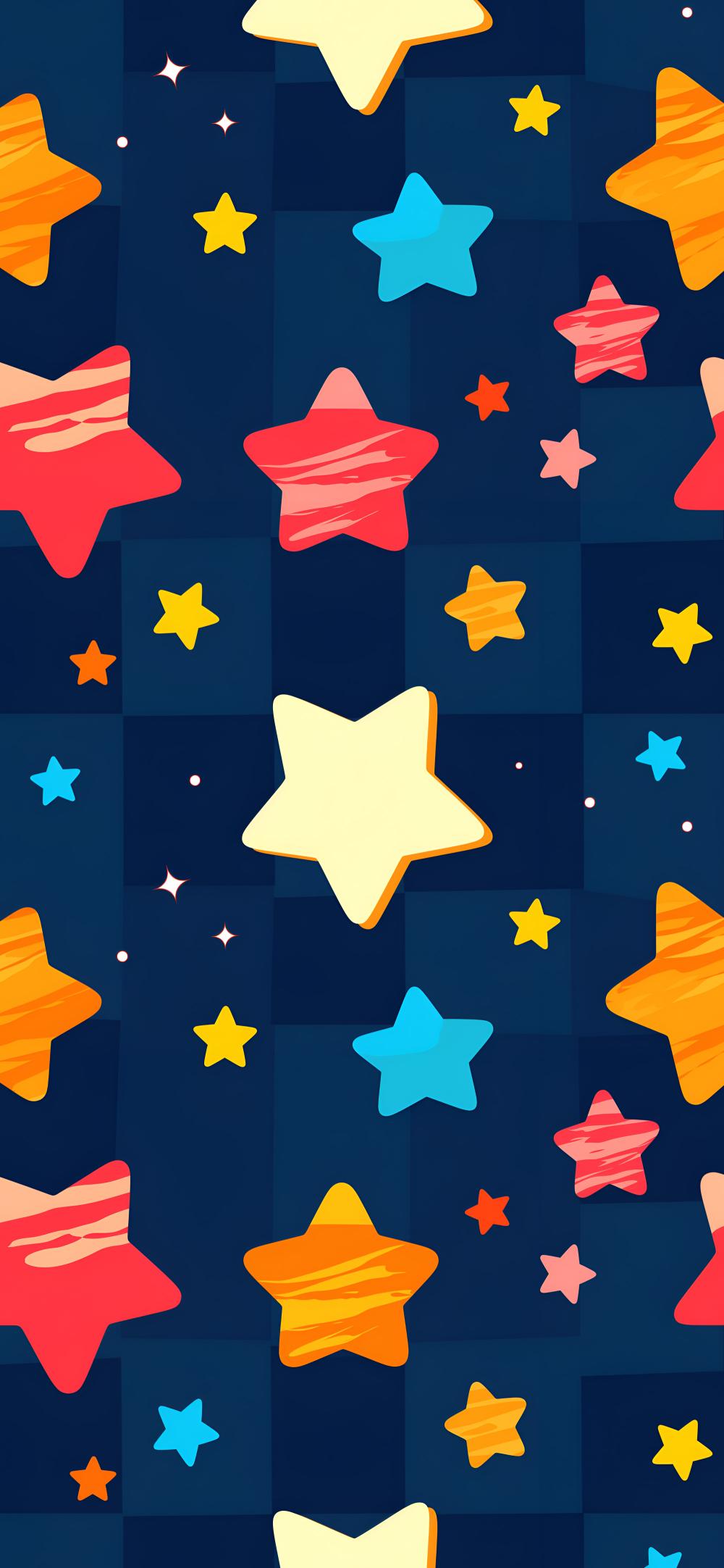 Download Vibrant Preppy Stars Pattern Dark