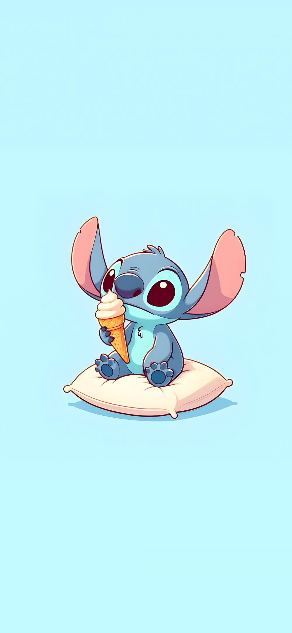 Download Stitch Eating Ice Cream