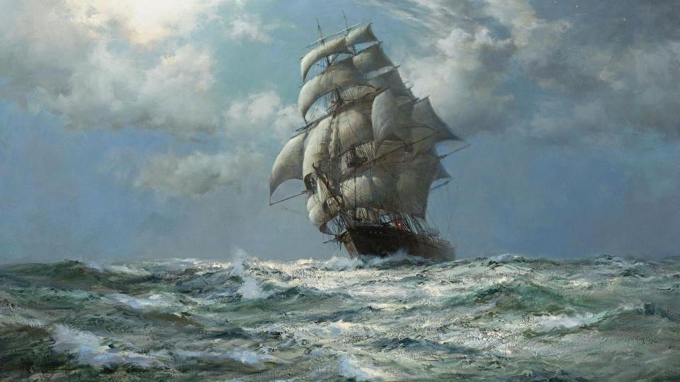 Download white clipper ship painting