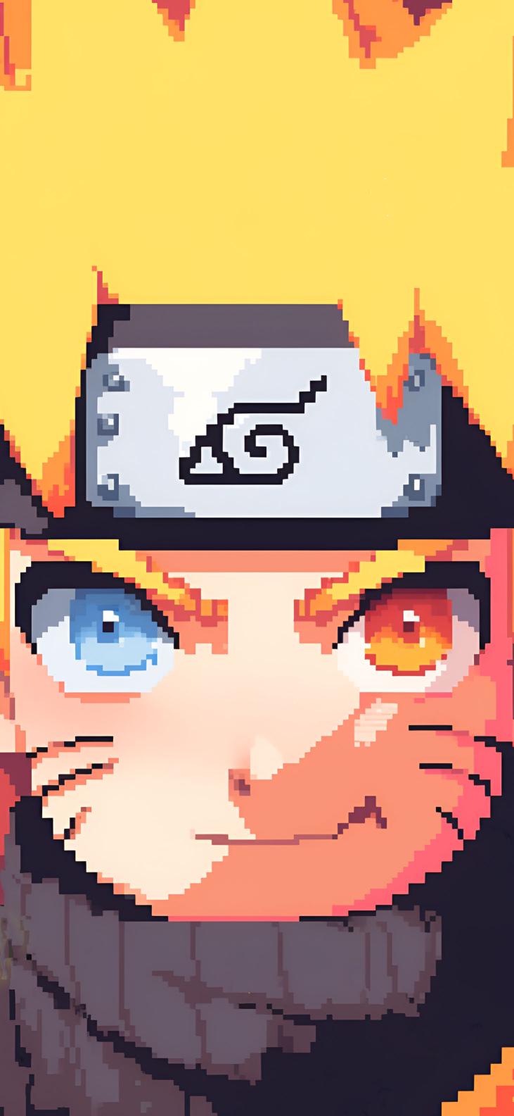 Download Naruto With Multicolored Eyes Pixel