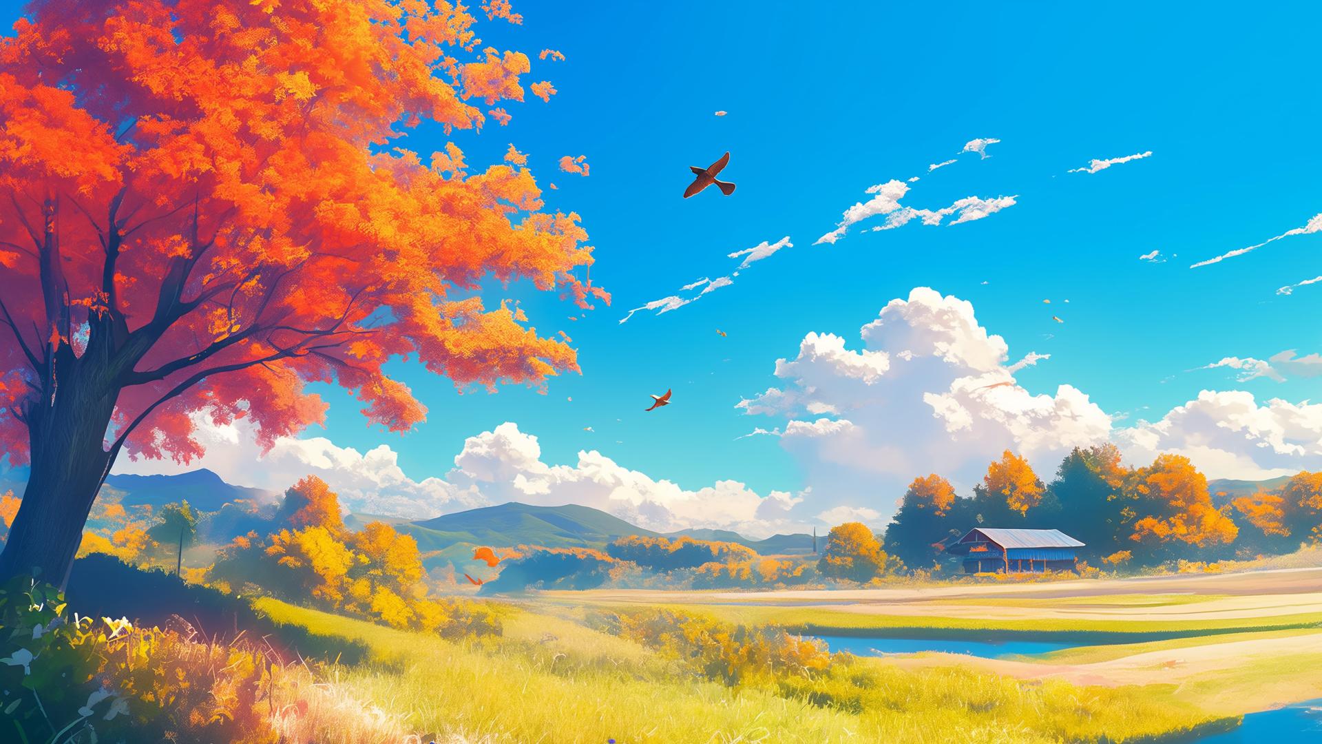 Download Autumn Landscape Countryside Peace Desktop